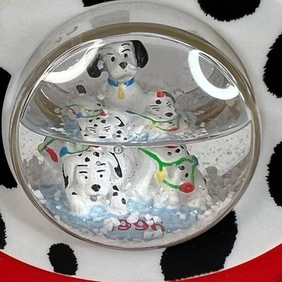 1996 McDonalds Disney 101 Dalmatians Christmas Ornaments Snow Globe Dome Vintage - Picture 3 of 12